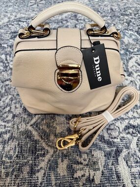 Dune London Cream Mini Top-Handle Crossbody Bag